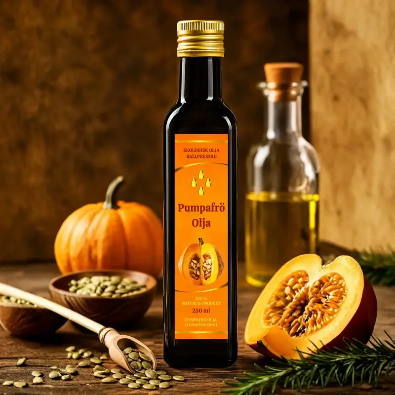 Shirdell Pumpafröolja 250ml – Kallpressad Premiumolja med Nötig Karaktär
