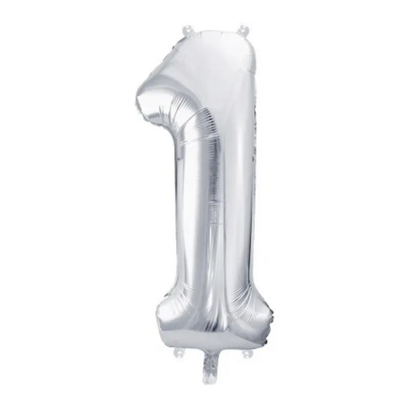 Sifferballong Silver - Siffra 1 - 86 cm - PartyDeco