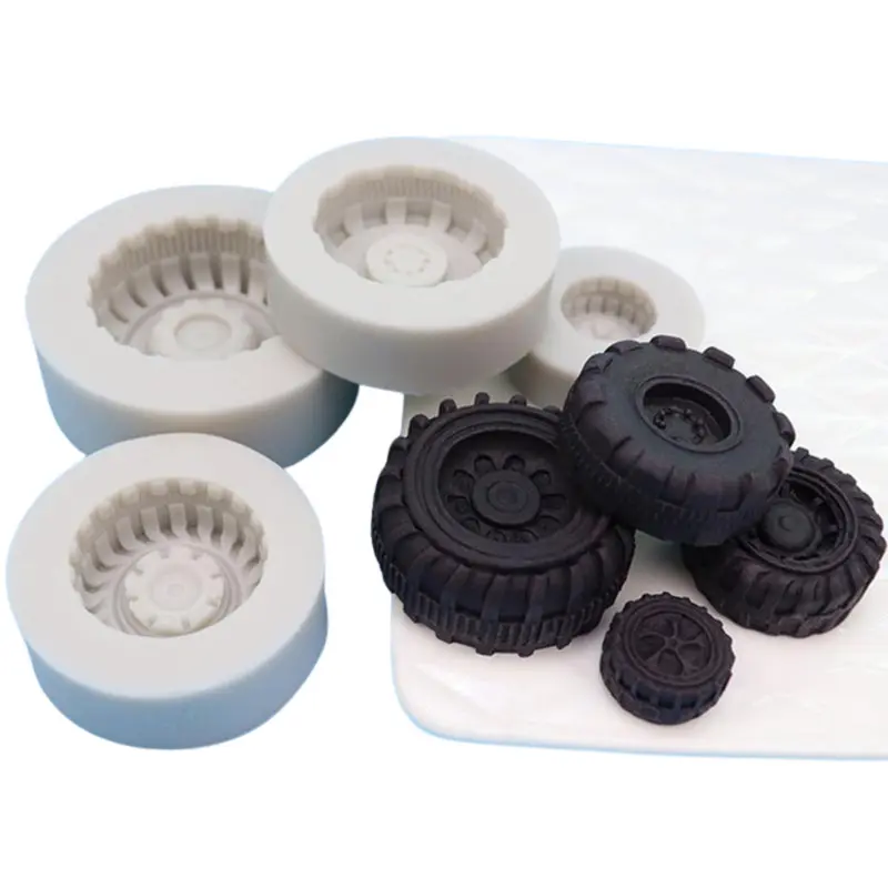 Silikonform Hjul 4-pack