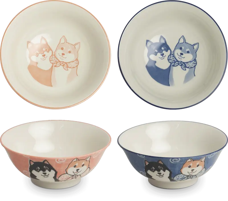 Skål med Shiba-motiv. Storlek