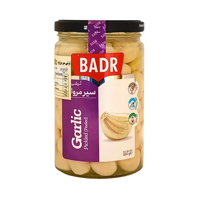 Skalade Inlagda Vitlök Torshi Badr 720g - delikatess i varje klyfta!