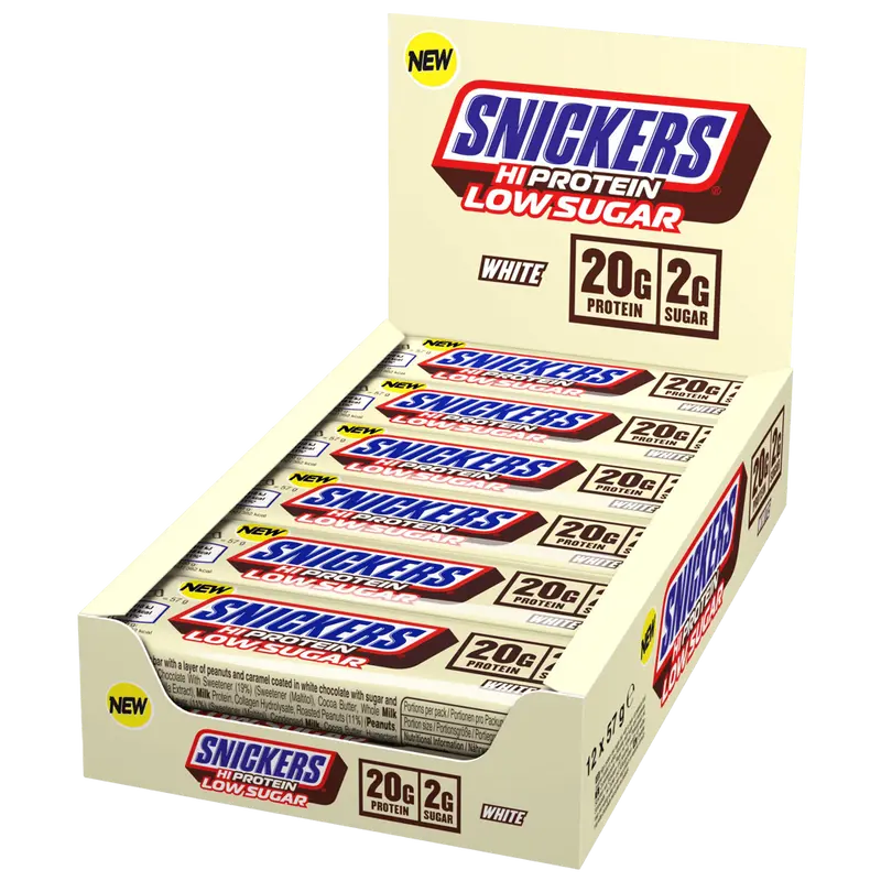 Snickers Hi-Protein White Bar Low Sugar - 10x57g.