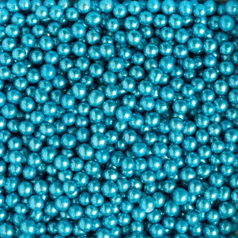 Sockerpärlor Medium Metallic Blå
