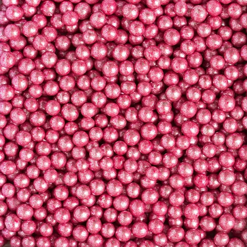 Sockerpärlor Medium Metallic Rosa