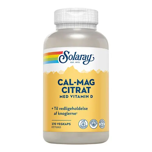Solaray Cal-Mag Citrat + D-vitamin | 270 kapslar
