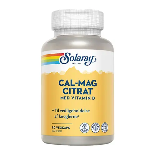 Solaray Cal-Mag Citrat m. D-vitamin | 90 kapslar