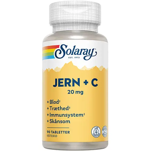 Solaray Järn + C-vitamin | 90 tabletter