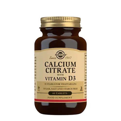 Solgar Calcium Citrate + D3-vitamin | 60 tabletter