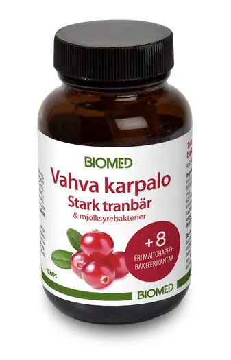 Stark tranbärsextrakt & mjölksyrabakterier, 21,7 g, 30 kapslar