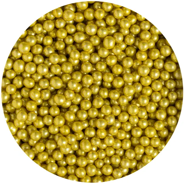 Strössel Guld Metallic Pärlor Medium