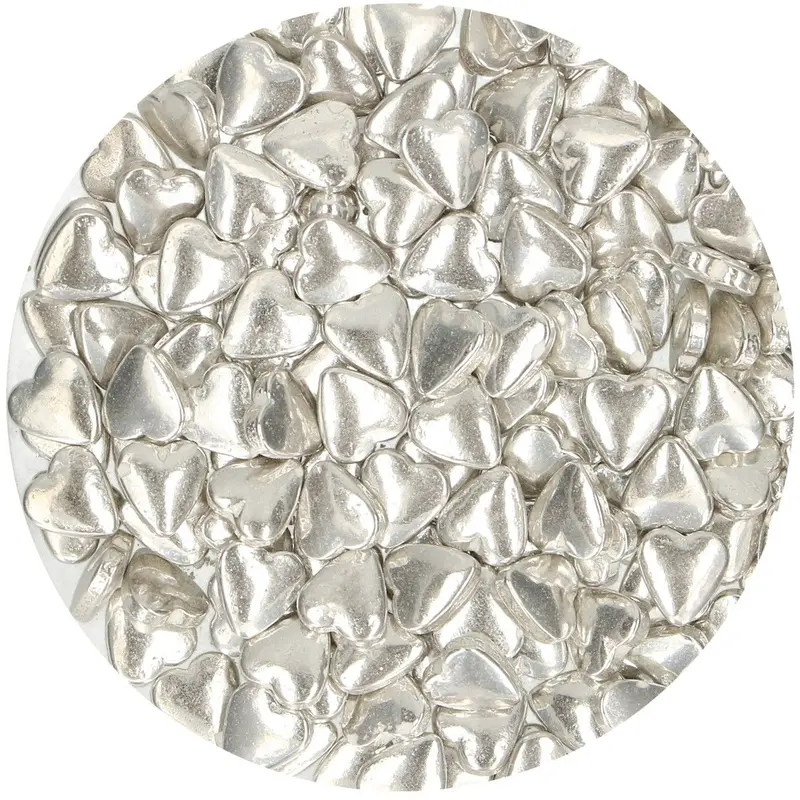 Strössel Hjärtan Silver metallic