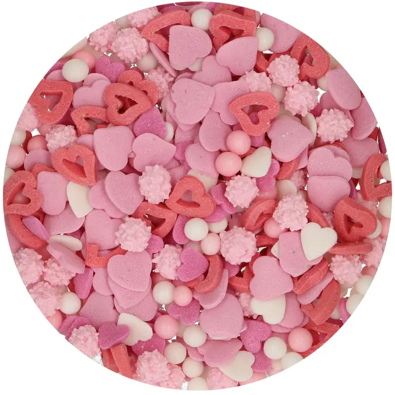 Strössel Kärlek Röd rosa vit