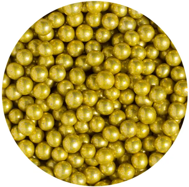 Strössel Pärlor large Guld metallic