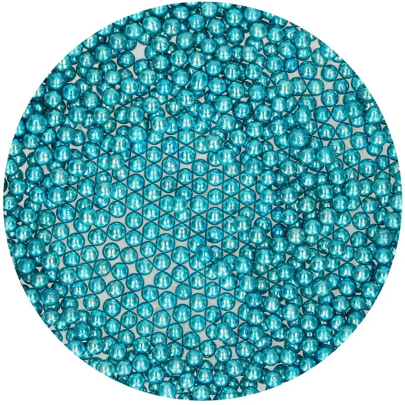 Strössel Pärlor medium Blå metallic