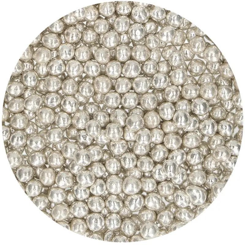 Strössel Pärlor medium Silver metallic