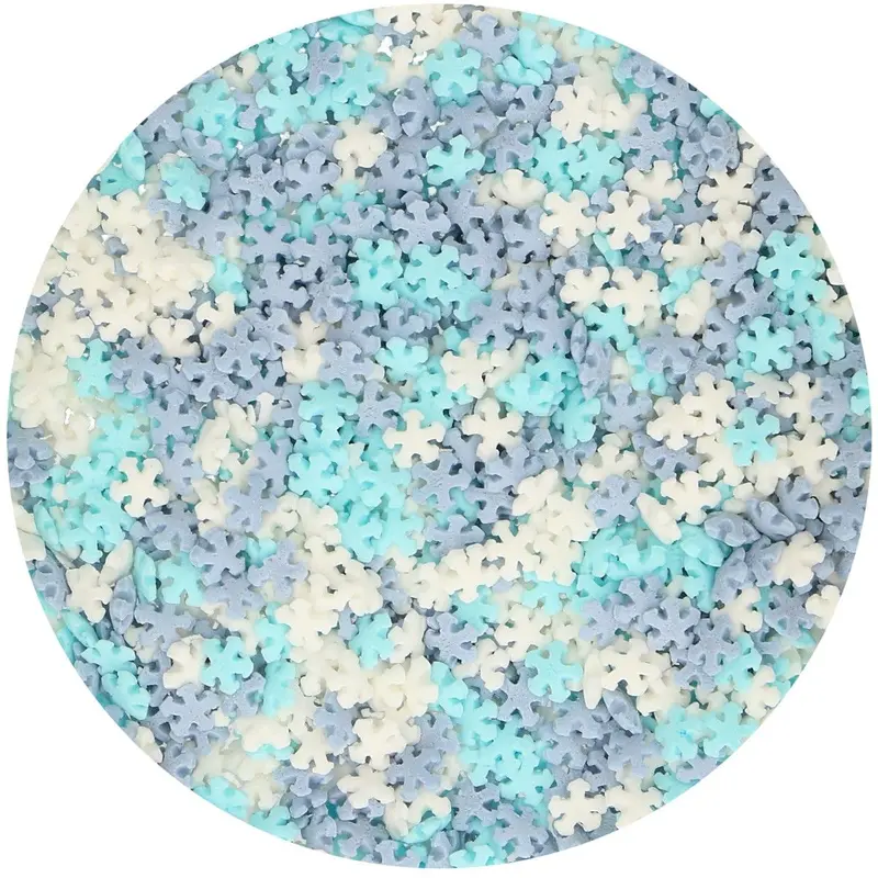 Strössel Snöflingor mini mix Blå