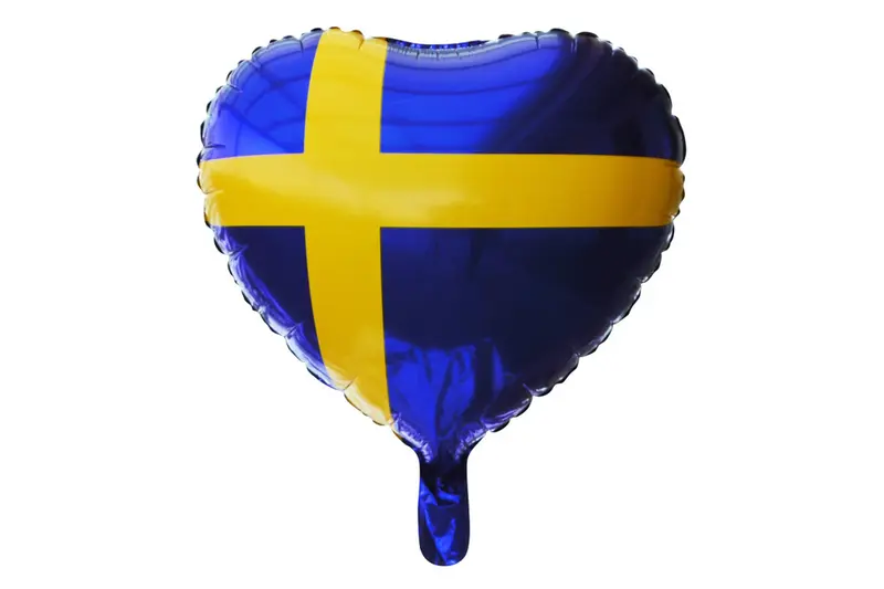 Sverigeballong hjärta - med helium