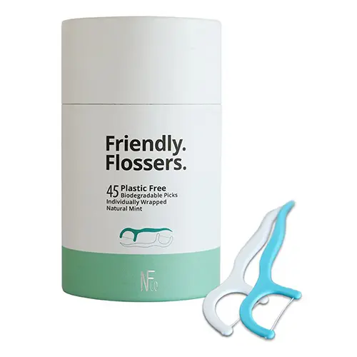 The Natural Family Co. Tandpetare M. Tandtråd Friendly Flossers
