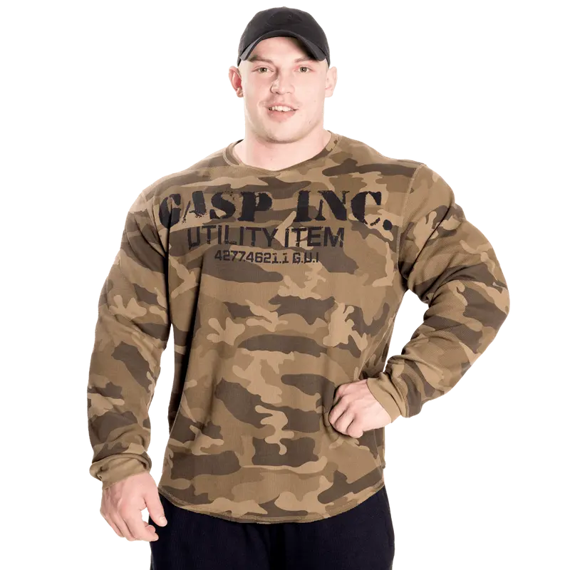 Thermal Gym Sweater - Green Camoprint
