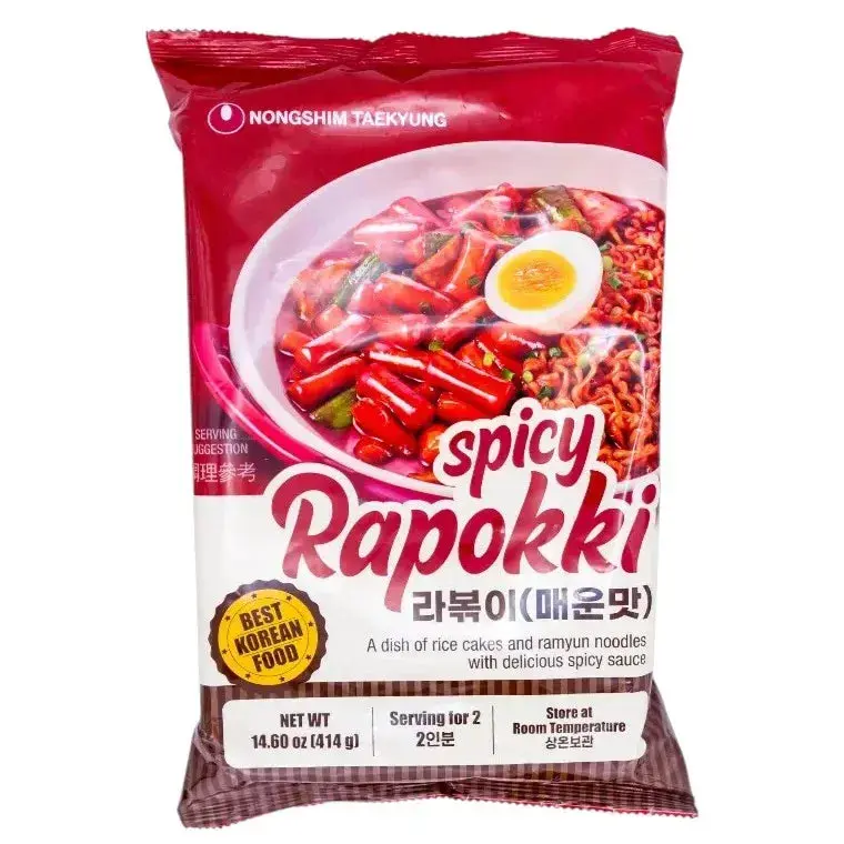 Topokki med ramyun stark sås