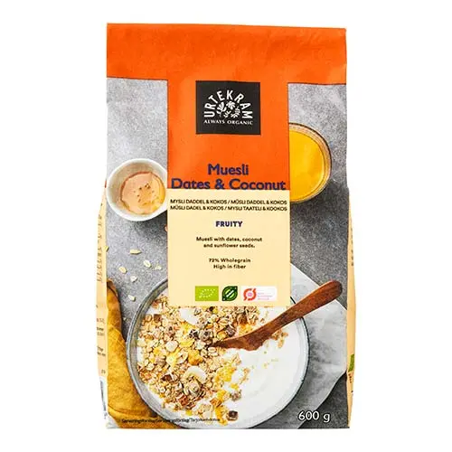Urtekram Müsli Dadlar & Kokos Ekologisk | 600 g
