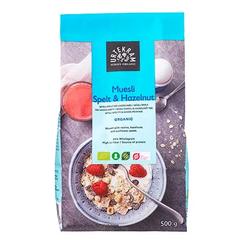 Urtekram Müsli Dinkel & Hasselnöt Ekologisk | 500 g