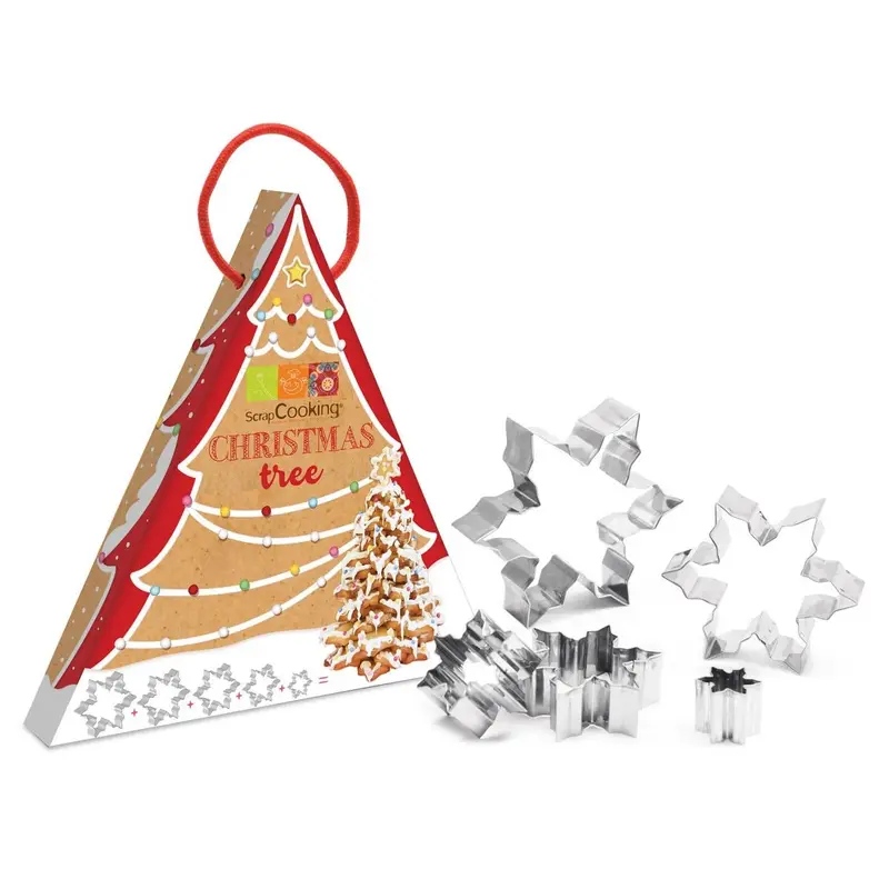 Utstickare pepparkaksform Julgran 3D Set ScrapCooking