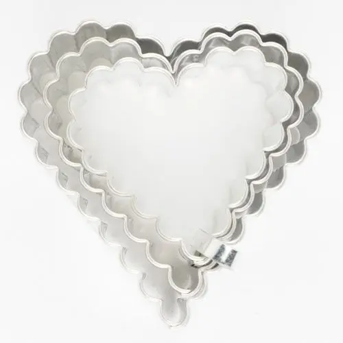 Utstickare pepparkaksform Räfflat Hjärta Set Cookie Cutters