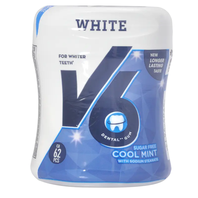 V6 White Cool Mint Tuggummi