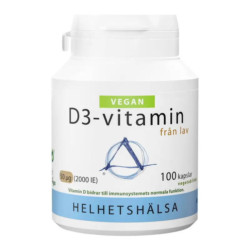 Vegan D3-vitamin 50 µg, 100 kapslar