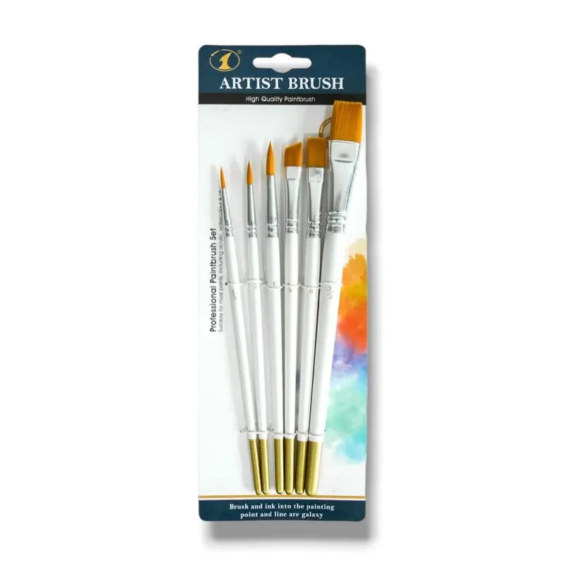 Vit Set av pensel 6pack