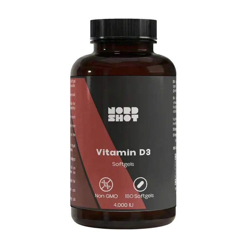 Vitamin D3 4000 IU – 180 Softgels | Nord Shot