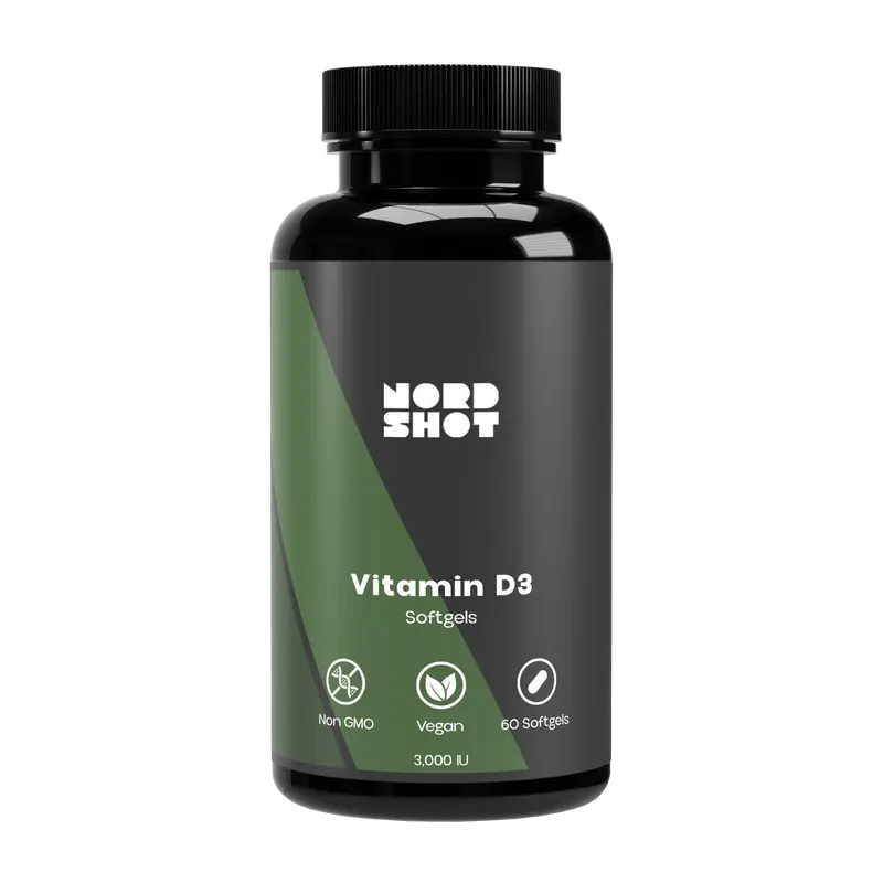 Vitamin D3 Vegan 3000 IU – 60 Softgels | Nord Shot