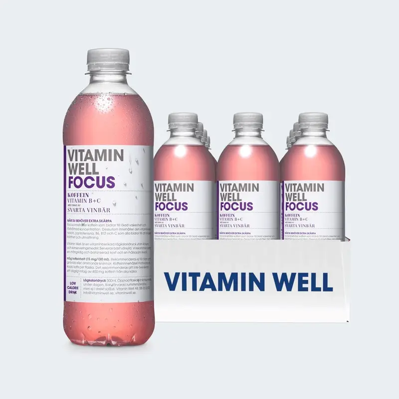 Vitamin Well Focus 500 ml – 12-pack (KORT DATUM)