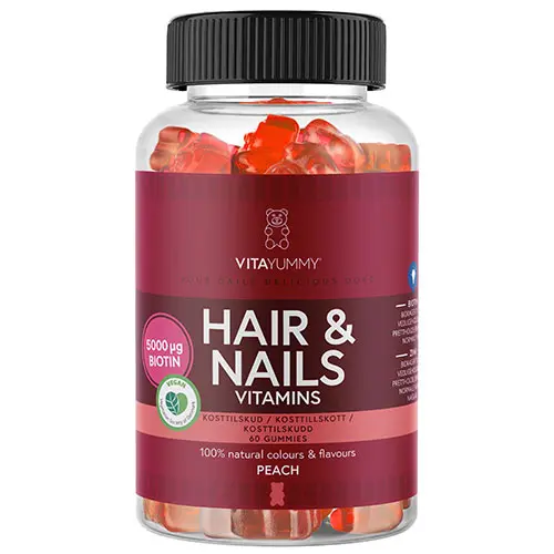 VitaYummy Hair & Nails Peach | 60 vingummin