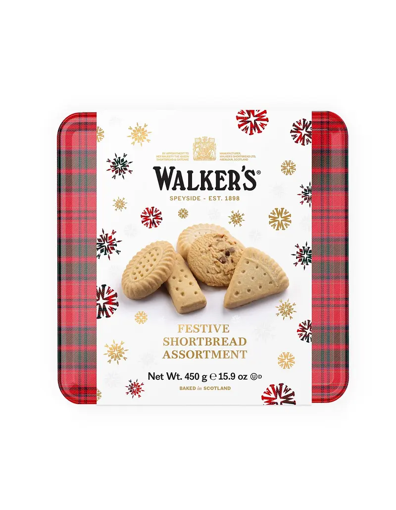 WALKERS FESTIVE ASSORTMENT SHORTBREAD TIN 450g