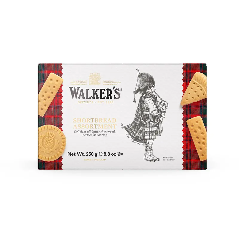 WALKERS SHORTBREAD ASSORTMENT PIPER 250G