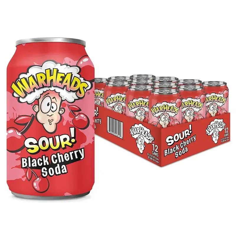 Warheads Sour Black Cherry Soda 355ml x 12st