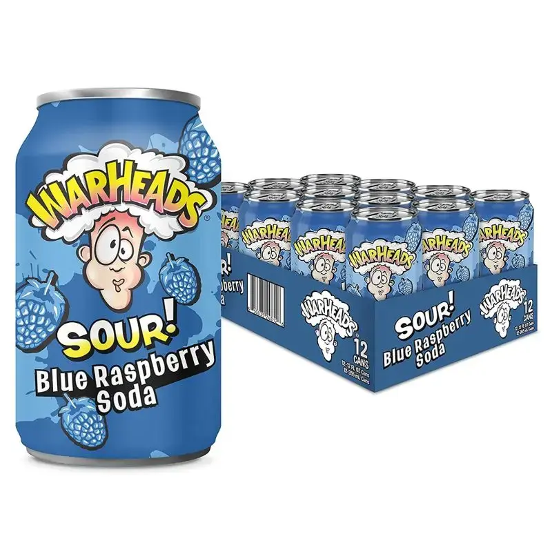 Warheads Sour Blue Raspberry Soda 355ml x 12st