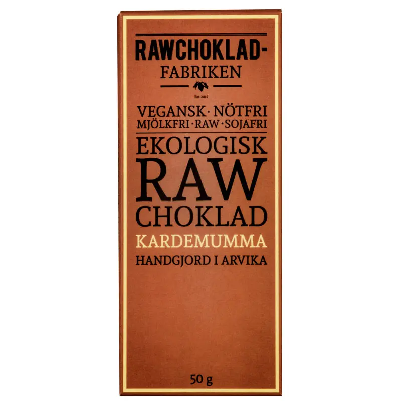 WermlandsChoklad Rawchoklad Kardemumma 73% 50g
