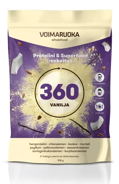 Wholefood 360, vanilj, 908 g