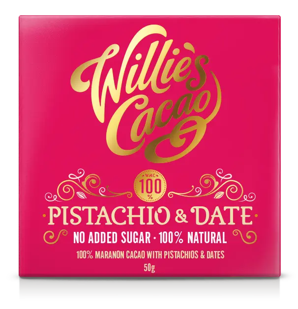 Willie’s Cacao Pistachio & Date, 100% 50g