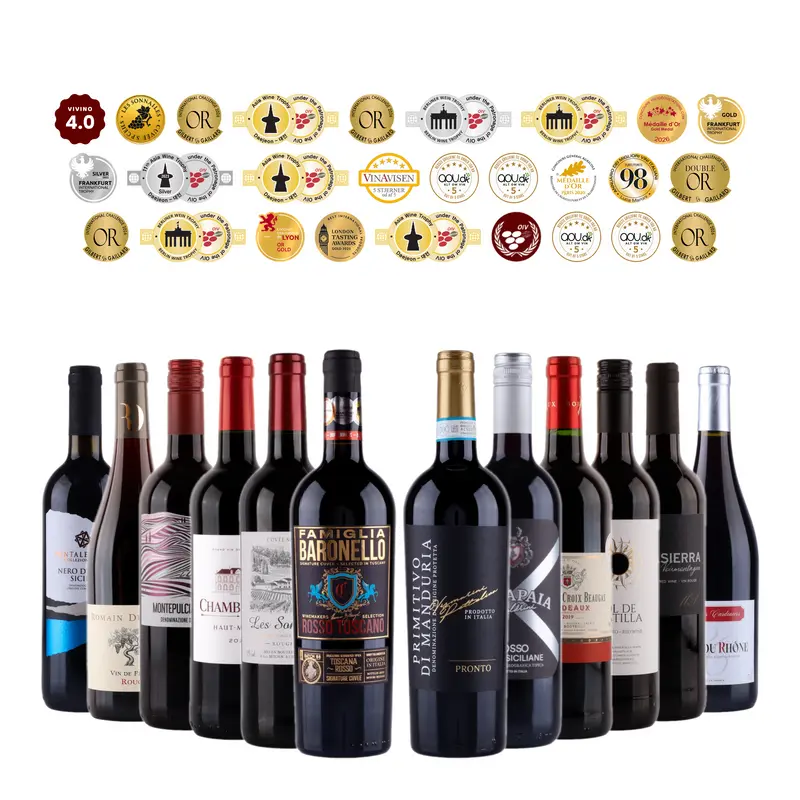 XL födelsedagslåda - 12 särskilda rödviner 🍷🎁