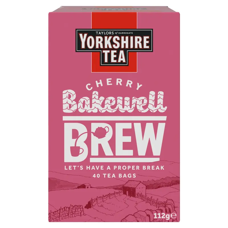 YORKSHIRE 40 CHERRY BAKEWELL BREW TEA BAGS 112G