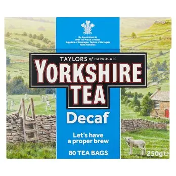 YORKSHIRE DECAF 80 TEA BAGS 250G